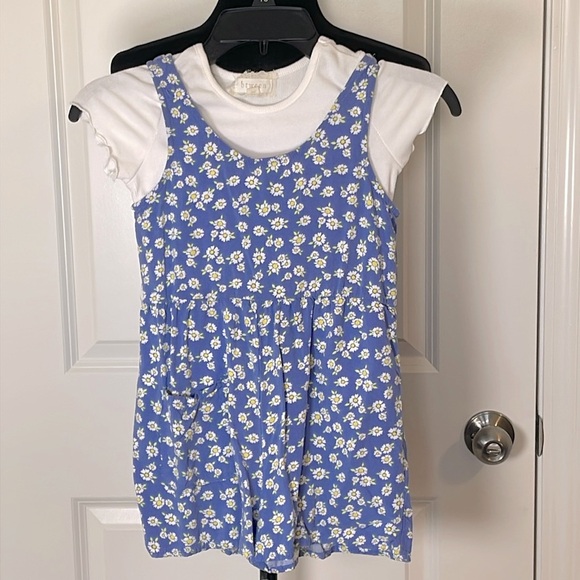 Btween Floral Romper w/White Shirt Size 7 - Picture 1 of 6